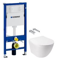 Інсталяція Geberit Duofix 458.103.00.1 + Унітаз підвісний Qtap Jay Ultra Quiet QT07335177W з сидінням Soft Close