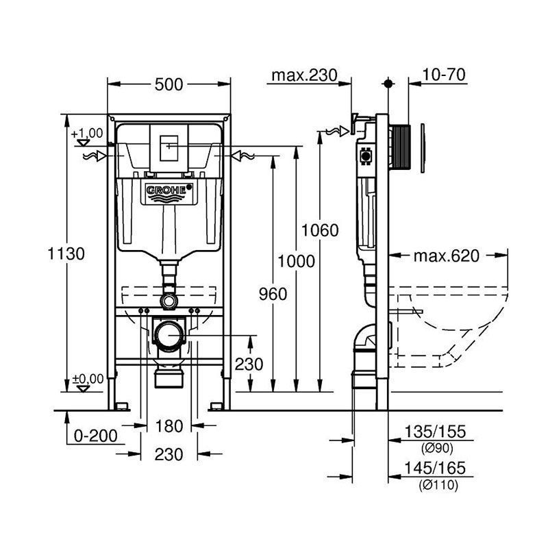 Інсталяція для унітазу Grohe Rapid SL 4 в 1 38772001
