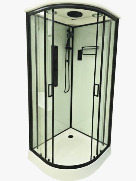 Гідромасажний бокс Veronis 100x100 (Профіль - чорний, скло - прозоре) BN-2-100