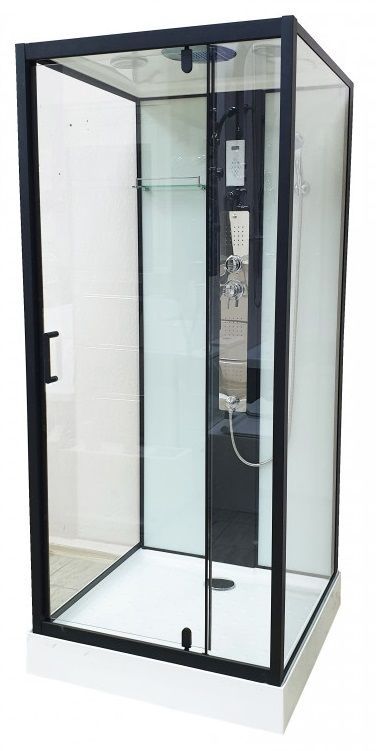 Душовий бокс Veronis 90х90х220 (Профіль - чорний, скло - прозоре) BKN-9-90