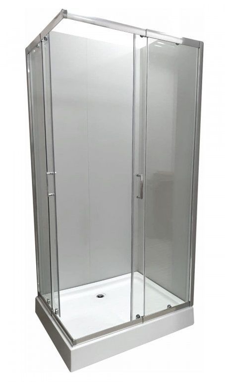 Душова кабіна Veronis FLEX-7-14 90-100х70-80 см (Профіль - хром, скло - прозоре) без піддона