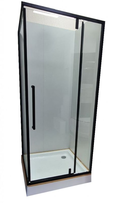 Душевая кабина Veronis 90x90 (Профиль – черный, стекло – прозрачное) KN-16-09 с поддоном