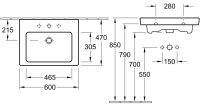 Раковина подвесная Villeroy & Boch O.Novo 65 см 4A416501