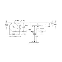Раковина накладная Villeroy & Boch Collaro 51 см 4A155101