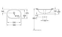 Умивальник під стільницю Villeroy&Boch O.Novo 53 см 41625001