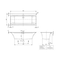 Ванна кварилова Villeroy & Boch Squaro Edge 180x80 BQ180SQE2DV-01  з ніжками і сифоном