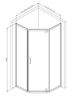 Душова кабіна Am.Pm Gem 90x90 (Профіль - чорний, скло - прозоре) W90UG-405-9090-BT