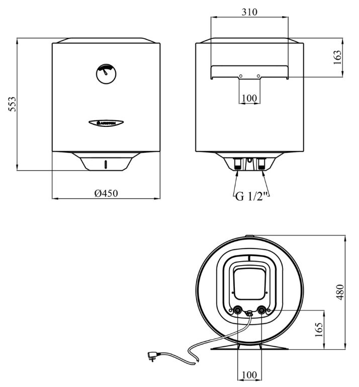 Водонагреватель накопительный Ariston SG1 50 V EU 3213000