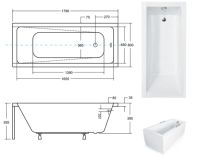 Ванна акрилова Besco Modern 180x80 #WAM-180-MO
