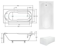 Ванна акрилова Besco Bona 150x70 #WAB-150-PK