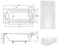 Ванна акрилова Besco Bona 160x70 #WAB-160-PK
