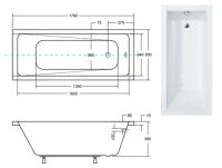 Ванна акрилова Besco Modern Slim 180х80 #WAM-180-SL