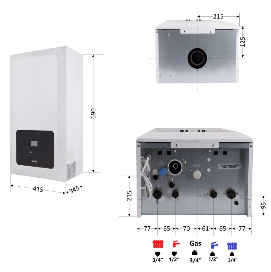 Котел газовый двухконтурный Airfel Optimum Premix 30 кВт A2CPX030EARU