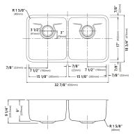 Кухонна мийка Kraus Dex Radiant Pearl з нержавіючої сталі KD1UD33B