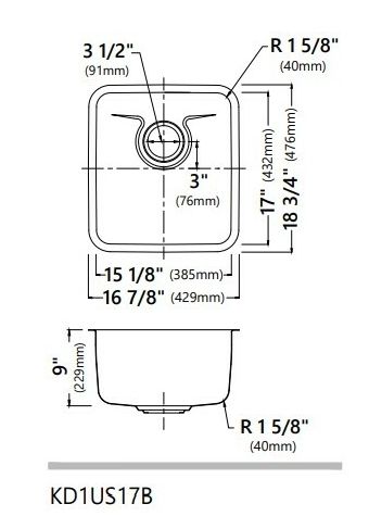 Кухонная мойка Kraus Dex Radiant Pearl нержавеющая сталь KD1US17B
