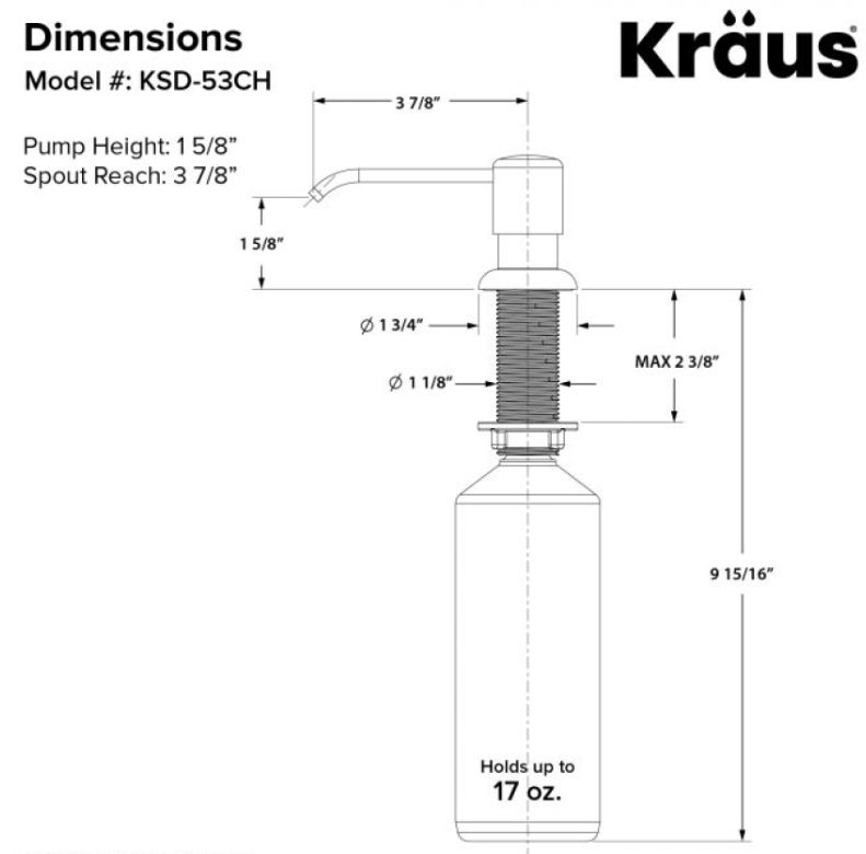Дозатор для кухонної мийки Kraus золото KSD-53BG