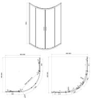 Душова кабіна Koller Pool Dakota 90x90 (Профіль - хром, скло - матове) 1405652304 + Душова система Koller Pool Line Pro хром 1138360305