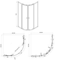 Душова кабіна Koller Pool Line Arc 90х90 (Профіль - хром, скло - прозоре) 1440652203 + Душова система Koller Pool Line Pro хром 1138360305