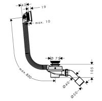 Сифон для ванни Hansgrohe Flexaplus II хром 58154000