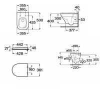 Унітаз підвісний Roca Airos Rimless/Vortex A34HC10000 із сидінням Soft Close
