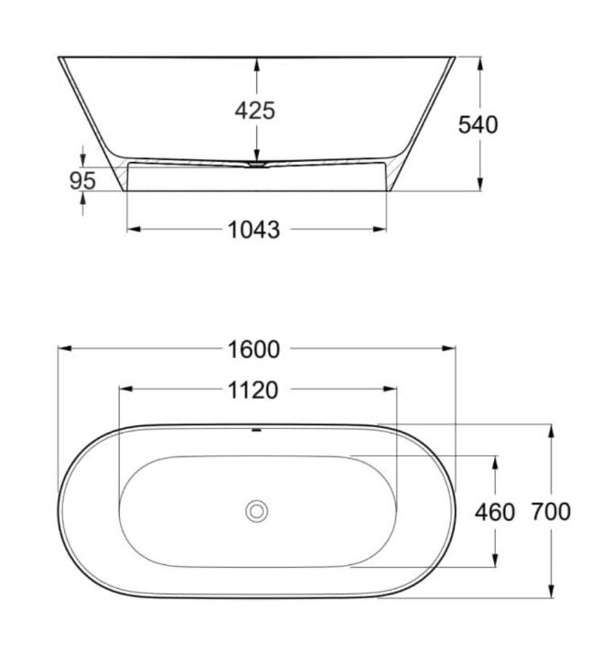 Ванна зі штучного каменю Roca Inis 160x70 A248689000