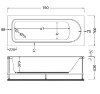 Ванна акрилова AquA PooL Origin 150х70 88A16915070