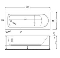 Ванна акрилова AquA PooL Origin 170х70 88A16917070