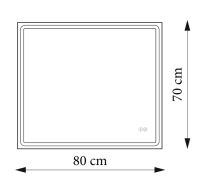 Дзеркало AquA PooL Aqua 80x70 88-Hra80s70-CWDd-mK з профілем матовий алюміній і Led підсвіткою