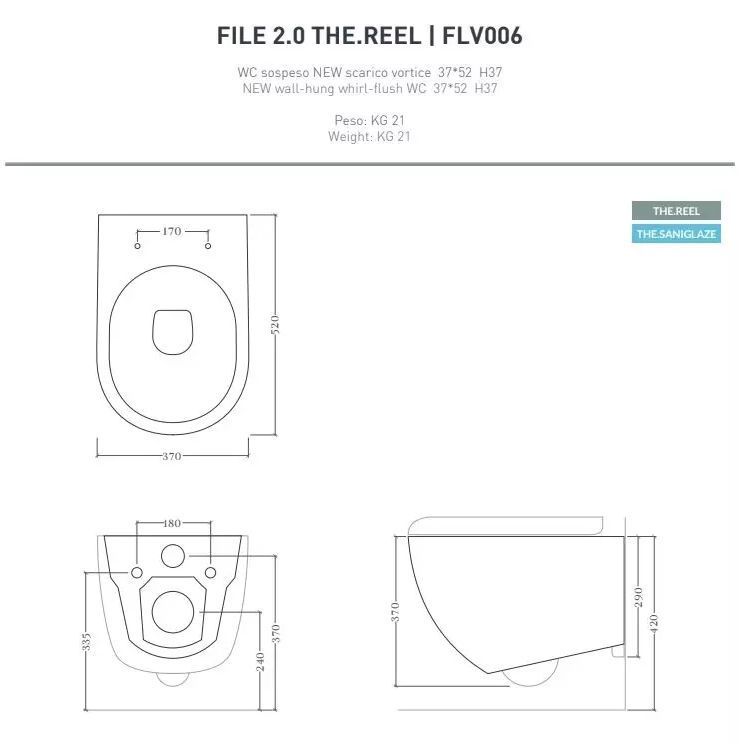 Унітаз підвісний ArtCeram File 2.0 TheReel FLV006 01;00 з сидінням Soft Close