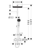 Душова система Hansgrohe Activera Q 290/180 1jet EcoSmart хром 28747000