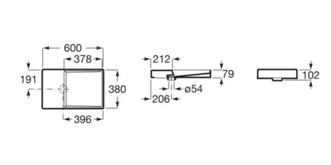 Раковина накладна Roca Horizon-Dash 60 см A32727900B