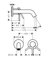 Змішувач для раковини Hansgrohe Tecturis S 165 сатин 73350800