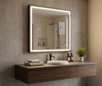 Дзеркало AquA PooL Aqua 80x70 88-Hra80s70-CWDd-mA з чорним профілем і Led підсвічуванням