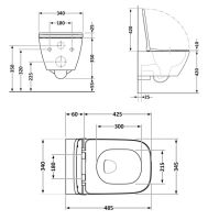 Інсталяція Geberit Duofix 458.103.00.2 з клавішею Delta50 + Унітаз підвісний Qtap Crow Ultra Quite QT05335171W з сидінням Soft Close