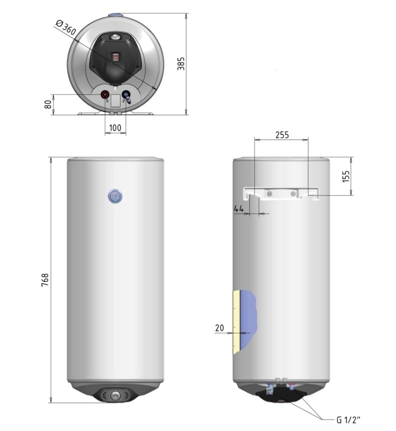 Накопичувач водонагрівач Thermo Alliance Spectra slim 50 л SV0503616DS