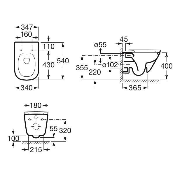 Інсталяція Grohe Rapid SL 38772001 3 в 1 + Унітаз підвісний Roca Gap A34H470000 з сидінням Slim Soft Close