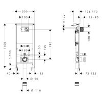 Інсталяція для унітазу Hansgrohe iFrame Universal 99002670 із клавішею Original S чорний матовий