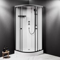 Душовий бокс Am.Pm X-Joy 90x90 (Профіль - чорний, скло - прозоре) W94C-401-090BT