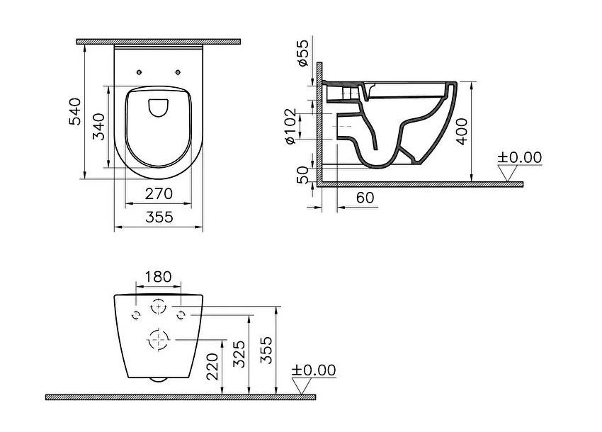 Унітаз підвісний VitrA Mia R SmootFlush 88-7510B003-7205 з сидінням Soft Close