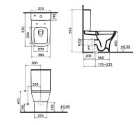 Унітаз підлоговий VitrA Mia S SmoothFlush 88-9870B003-7203 з бачком і сидінням Soft Close