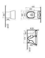Унитаз напольный VitrA Mia R SmoothFlush 88-9867B003-7205 с бачком и сиденьем Soft Close