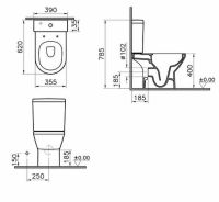 Унітаз підлоговий VitrA Integra Rim – Ex 88-9833B003-7209 з бачком та сидінням Soft Close