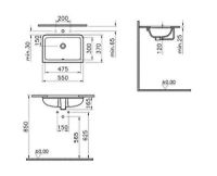 Раковина врезная VitrA S20 55 см белый глянцевый 88-7475B003-0618