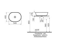 Раковина накладна VitrA Geo Bowl 55 см 88-7427B003-0016