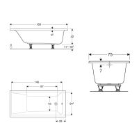 Ванна акрилова Geberit Selnova Square 160x75 554.383.01.1