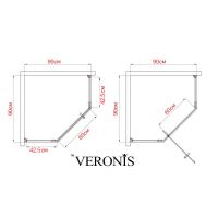 Душова кабіна Veronis 90x90 (Профіль - хром, скло - прозоре) KN-16-00 з піддоном