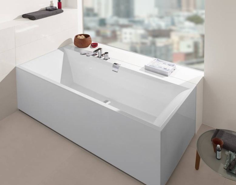 Ванна кварилова Villeroy & Boch Squaro Edge 170x75  BQ170SQE2DV-01 з ніжками і сифоном