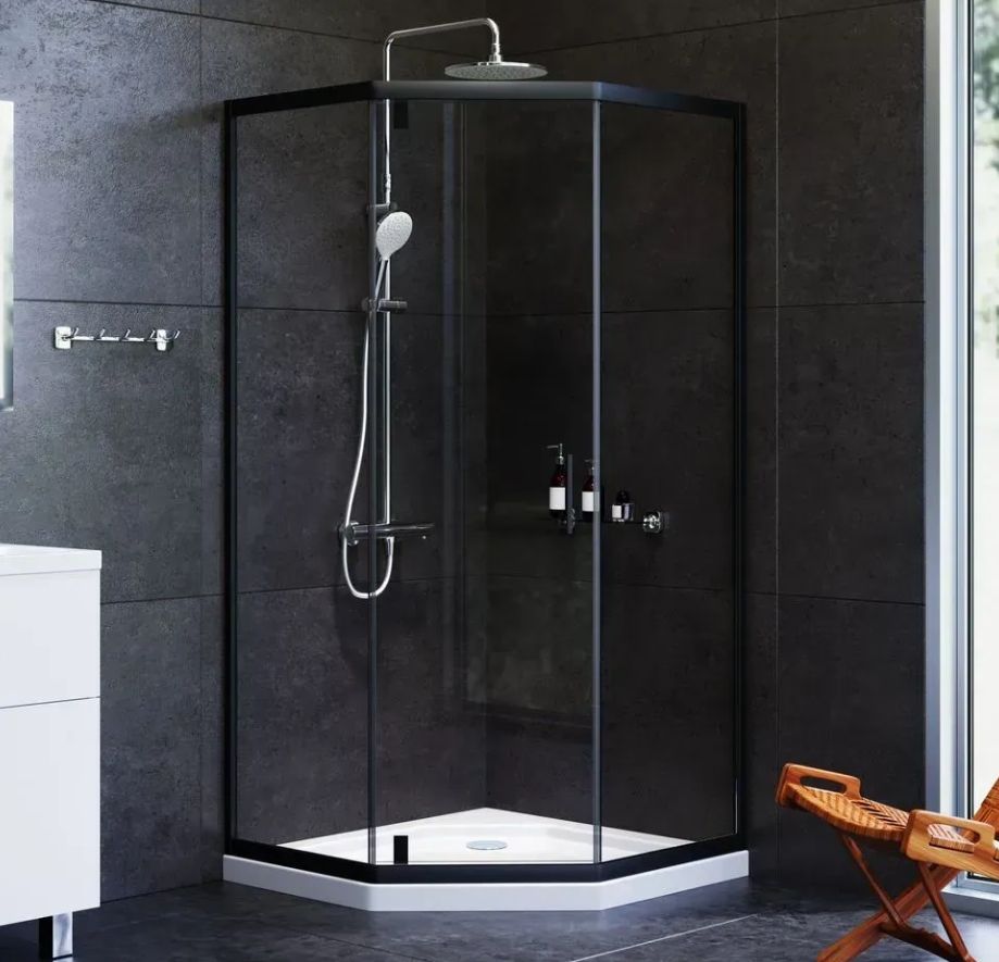Душова кабіна Am.Pm Gem 90x90 (Профіль - чорний, скло - прозоре) W90UG-405-9090-BT