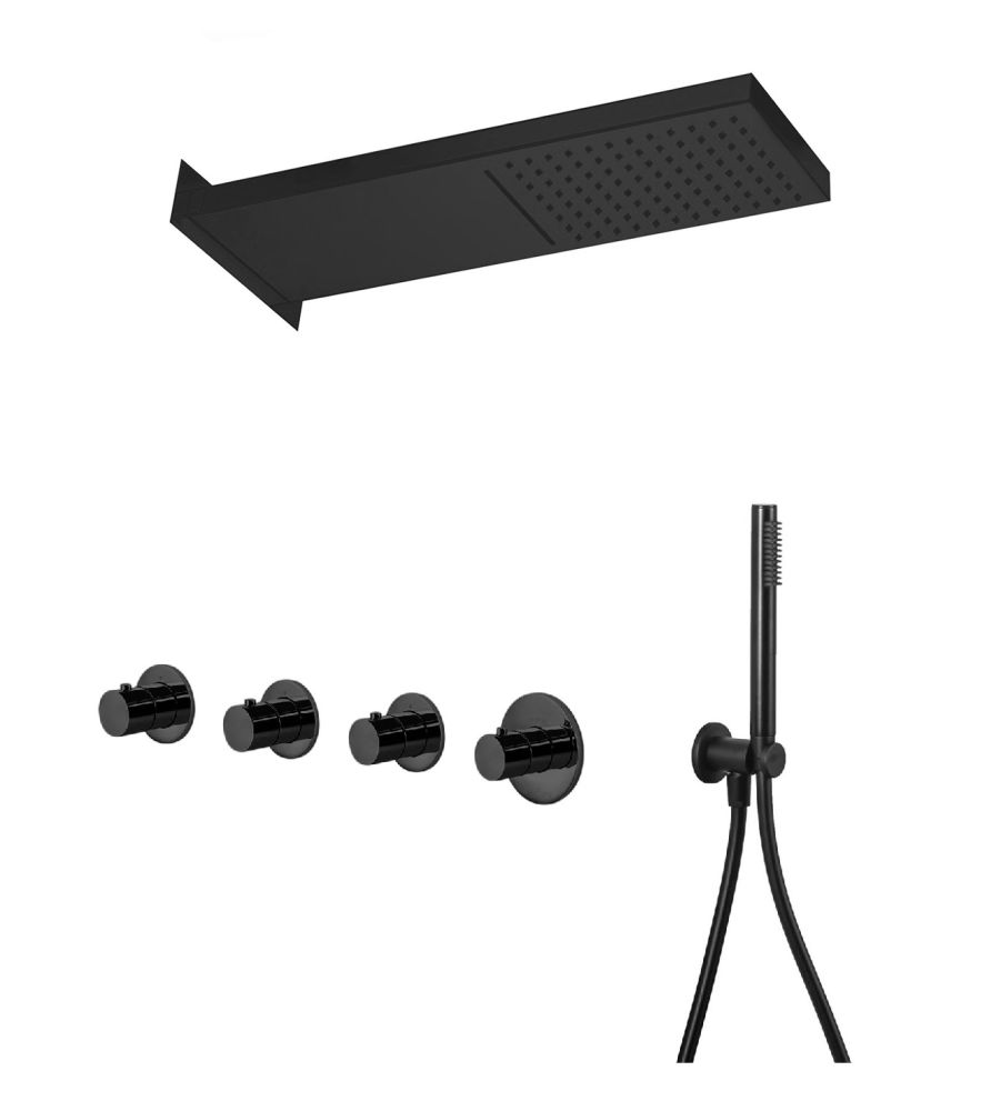 Душова система прихованого монтажу Paffoni Modular Box чорний матовий KITMDE019NO