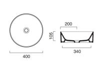 Раковина накладная Catalano New Zero 40 см белый матовый 0123400021